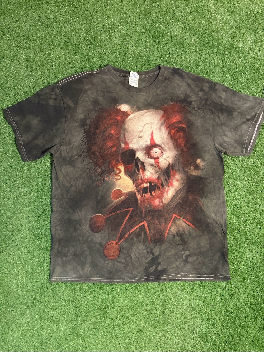 One Eyed Zombie Clown Olive Tie Dye T-Shirt